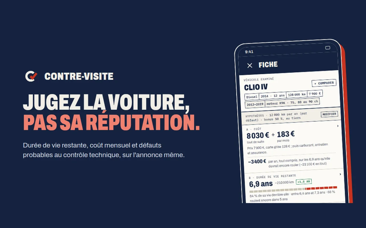 Contre-visite sur téléphone : la fiche d'une Clio IV